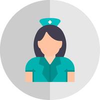 enfermero plano escala icono diseño vector