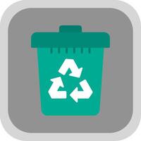 Recycle Bin Flat round corner Icon Design vector