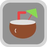 Coconut Flat round corner Icon Design vector