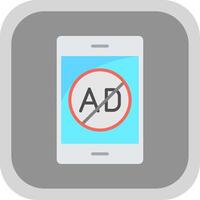 Ad Blocker Flat round corner Icon Design vector