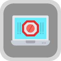 Ad Blocker Flat round corner Icon Design vector