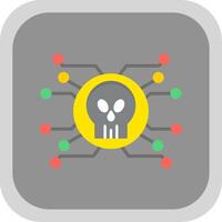 Cyber Attack Flat round corner Icon Design vector