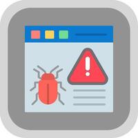 Virus Warning Flat round corner Icon Design vector