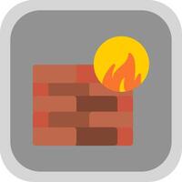 Firewall Flat round corner Icon Design vector