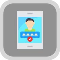 Authentication Flat round corner Icon Design vector