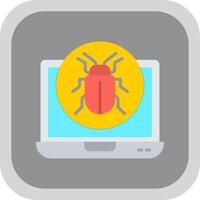Bug Flat round corner Icon Design vector