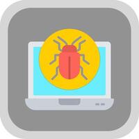 Bug Flat round corner Icon Design vector