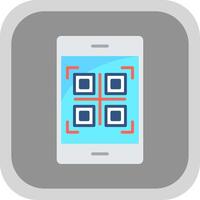 qr código plano redondo esquina icono diseño vector