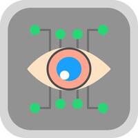 Eye Recognition Flat round corner Icon Design vector