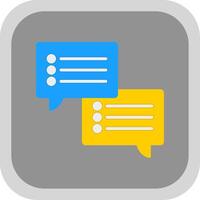 Chat Flat round corner Icon Design vector