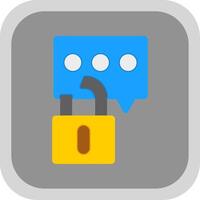 Secure Chat Flat round corner Icon Design vector