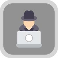 Hacker Flat round corner Icon Design vector