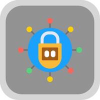 Lock Flat round corner Icon Design vector