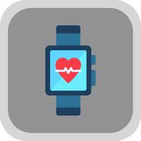 Smart Watch Flat round corner Icon Design vector