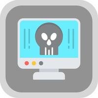 Computer Flat round corner Icon Design vector