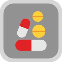 Pills Flat round corner Icon Design vector
