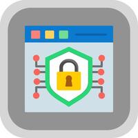 Secure Browser Flat round corner Icon Design vector