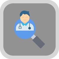 Doctor Serach Flat round corner Icon Design vector