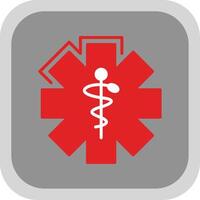 Caduceus Flat round corner Icon Design vector