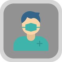 Surgeon Flat round corner Icon Design vector