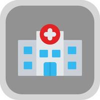 hospital plano redondo esquina icono diseño vector