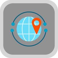 Worldwide Flat round corner Icon Design vector