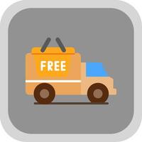 Free Delivery Flat round corner Icon Design vector