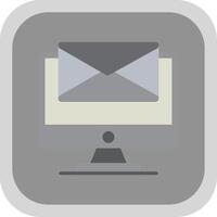 Mail Flat round corner Icon Design vector