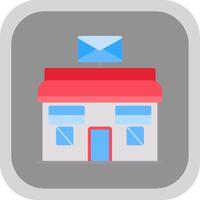 Post Office Flat round corner Icon Design vector