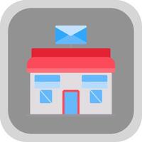 Post Office Flat round corner Icon Design vector