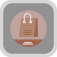 Shopping Bag Flat round corner Icon Design vector