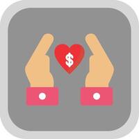 Chrity Donation Flat round corner Icon Design vector