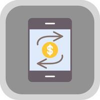 Mobile Transaction Flat round corner Icon Design vector