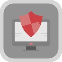 Protection Flat round corner Icon Design vector