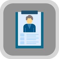 Employee Data Flat round corner Icon Design vector