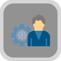 Working Hours Flat round corner Icon Design vector