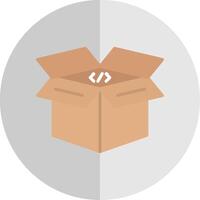 abierto caja plano escala icono diseño vector