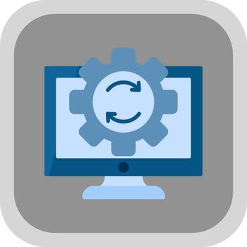 Data Processing Flat round corner Icon Design vector