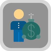 Debt Problems Flat round corner Icon Design vector
