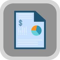 Financial Data Flat round corner Icon Design vector