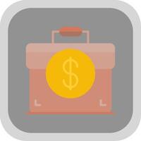 Business Case Flat round corner Icon Design vector