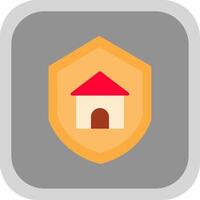 Home Protection Flat round corner Icon Design vector