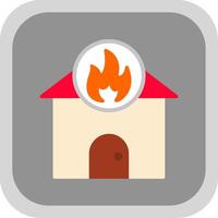 Home Fire Flat round corner Icon Design vector