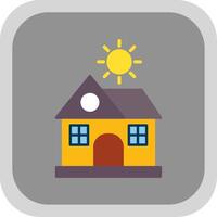 Heating Flat round corner Icon Design vector