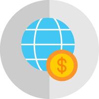 Global Economy Flat Scale Icon Design vector
