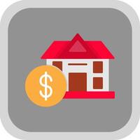 Home Value Flat round corner Icon Design vector