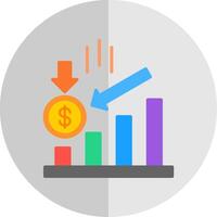 Losses Flat Scale Icon Design vector