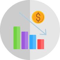 Losses Flat Scale Icon Design vector