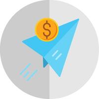 enviar dinero plano escala icono diseño vector