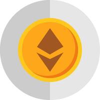 ethereum plano escala icono diseño vector